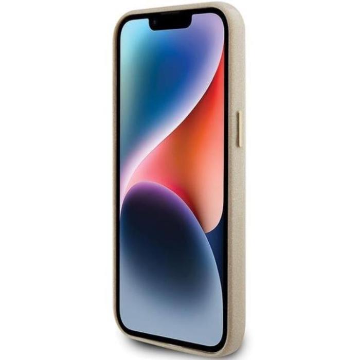 Guess - Guess iPhone 15 Pro Max Mobilskal Glitter Glossy Script - Guld