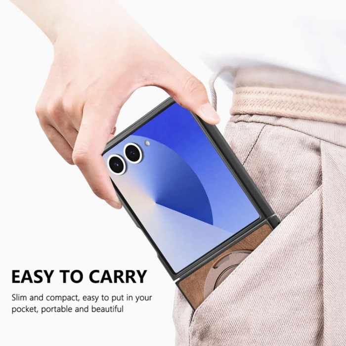 A-One Brand - Galaxy Z Flip 7 Mobilskal Magsafe Roterande Kickstand - Brun