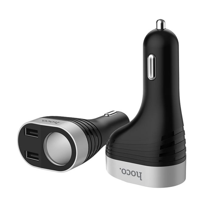 Hoco - HOCO Billaddare double USB port 3,1A med cigarette lighter Z29