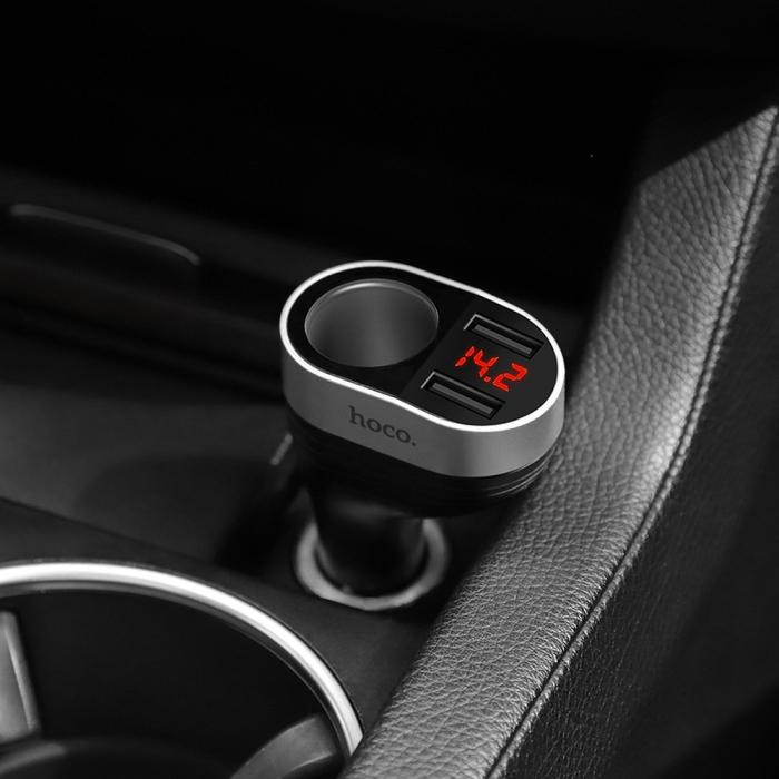 Hoco - HOCO Billaddare double USB port 3,1A med cigarette lighter Z29