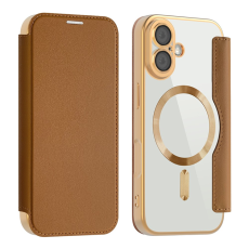 Amorus - AMORUS iPhone 17 Pl&aring;nboksfodral MagSafe RFID-Skydd - Brun