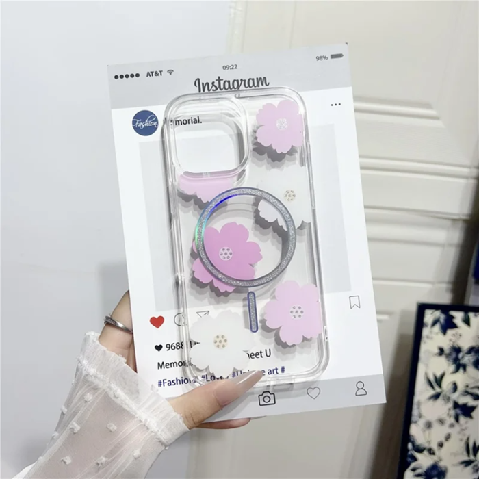 A-One Brand - iPhone 16 Pro Mobilskal MagSafe Laser Floral