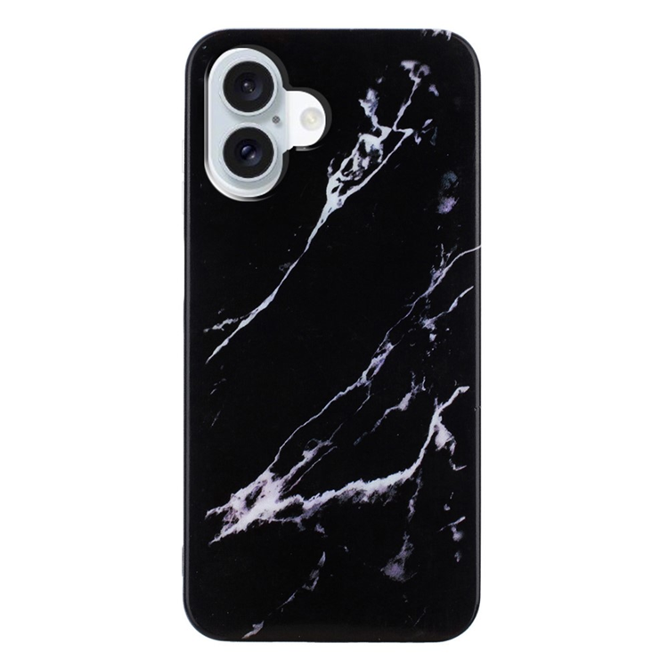 iPhone 17 Mobilskal Marble Pattern Painted TPU - Svart | 2353 | AlltMobil