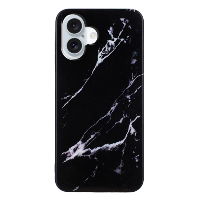 A-One Brand - iPhone 17 Mobilskal Marble Pattern Painted TPU - Svart