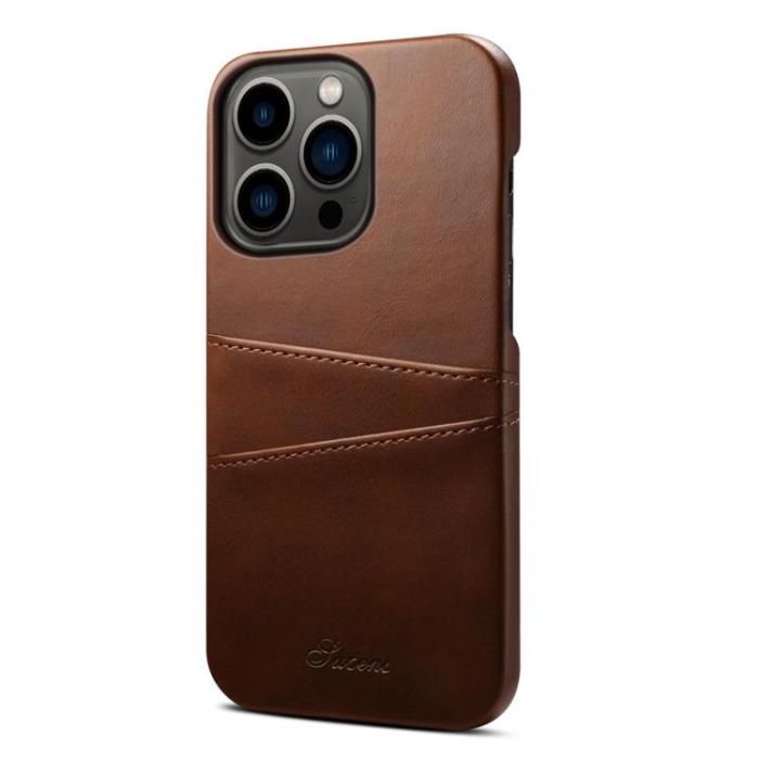 SUTENI - SUTENI iPhone 14 Pro Max Skal Korthållare - Brun