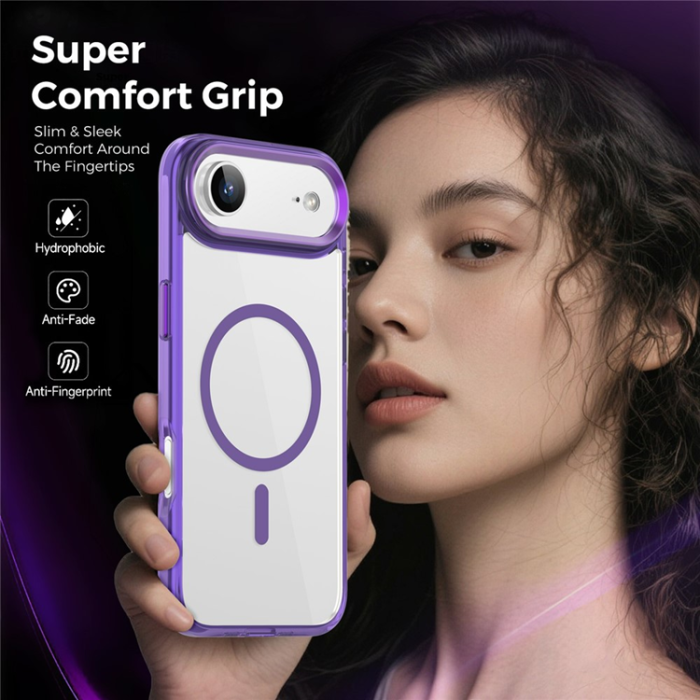 A-One Brand - iPhone Air Mobilskal MagSafe TPU+PC - Transparent Lila