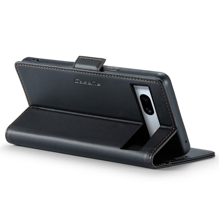 Caseme - Caseme Google Pixel 7A Plånboksfodral RFID Litchi - Svart
