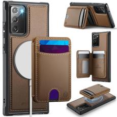 OEM - JEEHOOD Samsung Galaxy Note20 Fodral KonstL&auml;der - Brun