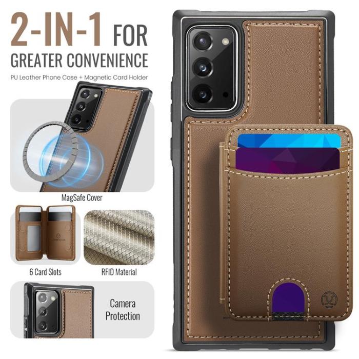 OEM - JEEHOOD Samsung Galaxy Note20 Fodral KonstLäder - Brun