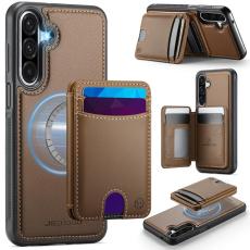 OEM - JEEHOOD Samsung Galaxy A26 5G Mobilskal KonstL&auml;der - Brun