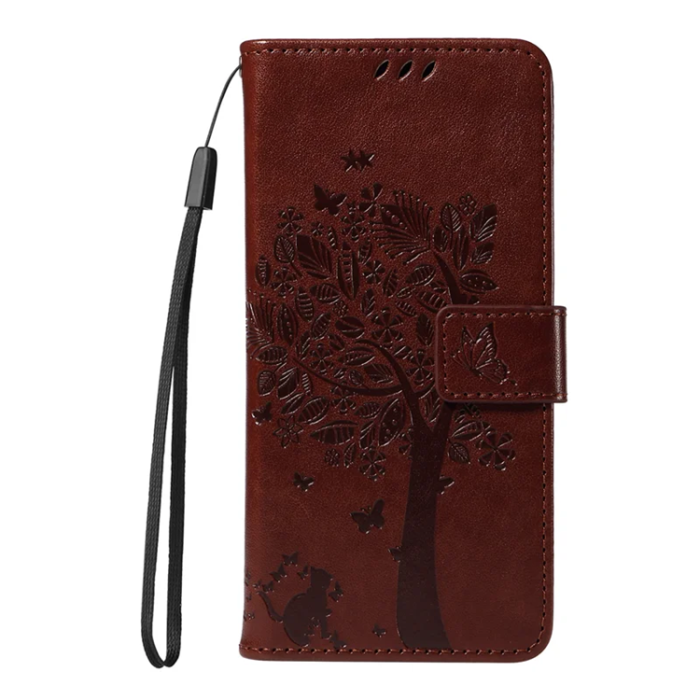 A-One Brand - iPhone 17 Plånboksfodral Tree Pattern - Coffee
