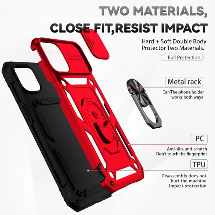 OEM - iPhone 14 Skal Ringhållare Kickstand - Röd