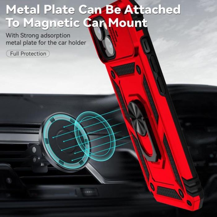 OEM - iPhone 14 Skal Ringhållare Kickstand - Röd