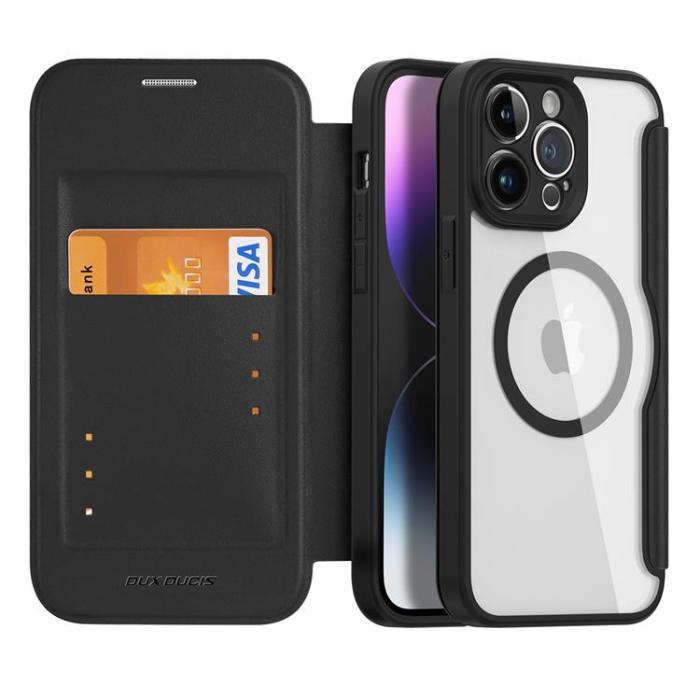 UTGATT - Dux Ducis iPhone 14 Pro Plånboksfodral Magsafe Skin X Pro - Svart