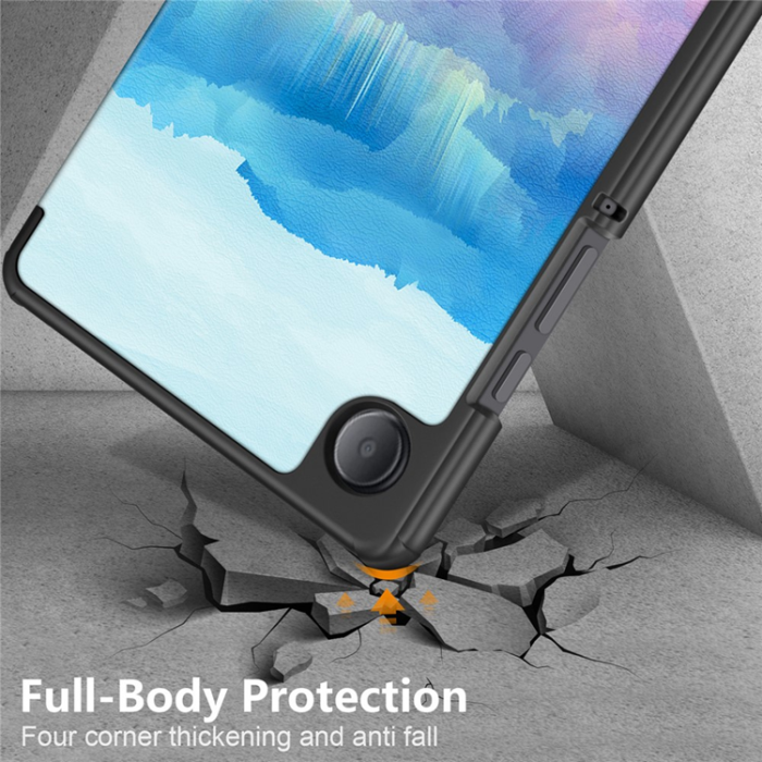 A-One Brand - Galaxy Tab A9 Fodral Pattern Printing Tri-fold Konstläder