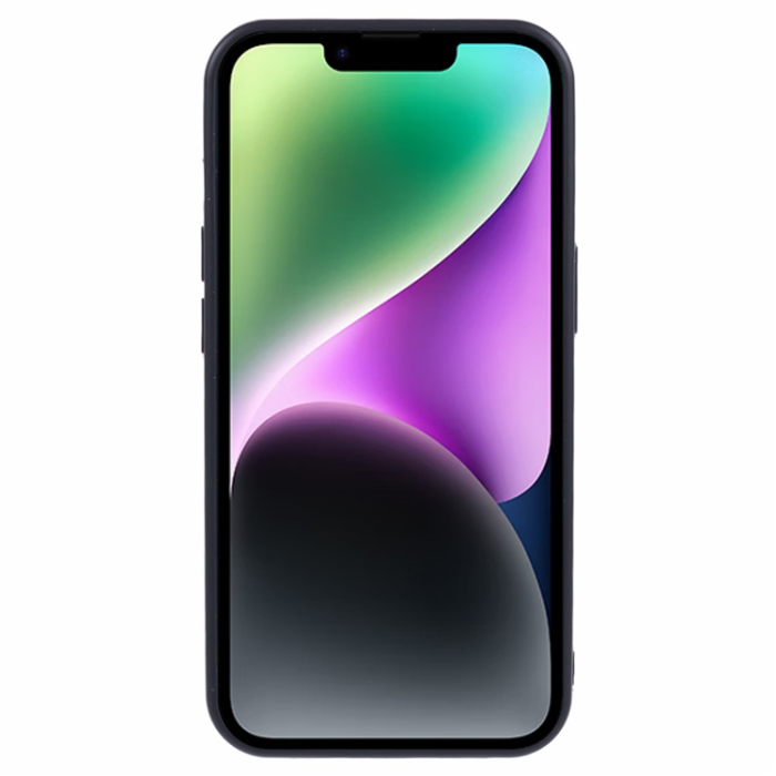 SUTENI - SUTENI iPhone 14 Mobilskal Korthållare Waxy Läder - Svart