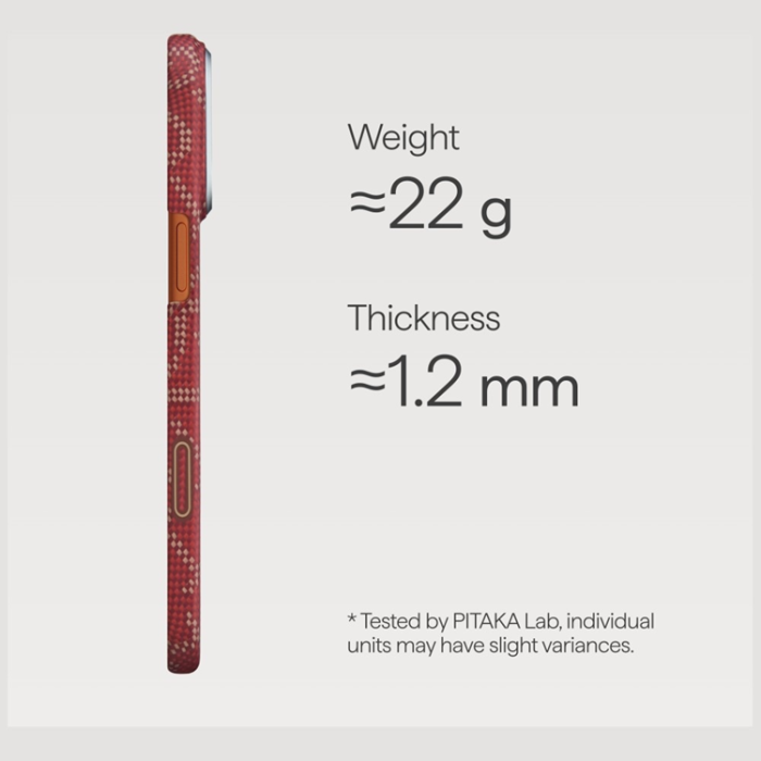 PITAKA - PITAKA Mobilskal För iPhone 17 Pro Max MagSafe Ultra-Slim Monogram- Guld Röd