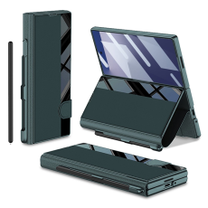 GKK - GKK Galaxy Z Fold 7 Plånboksfodral Pennfack Med Härdat Glas - Grön