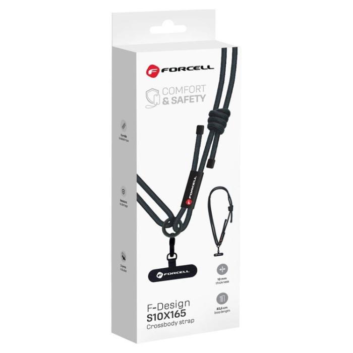 Forcell - Forcell Crossbody Mobilrem Lanyard med Justerbar Längd - Svart