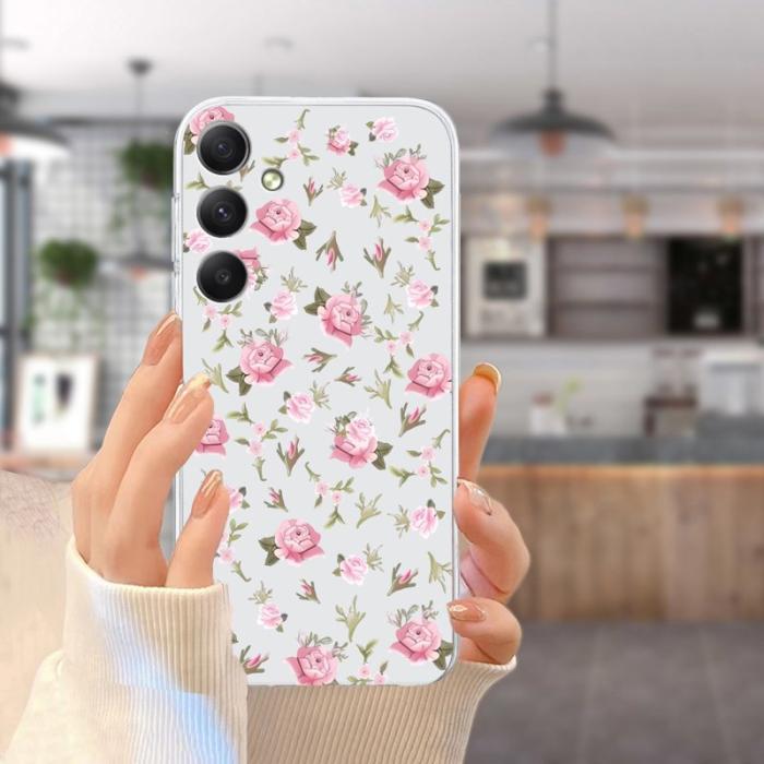 OEM - Mobilskal till Samsung Galaxy S26+ Mjuk TPU Mönstertryck - Rosa Blommor