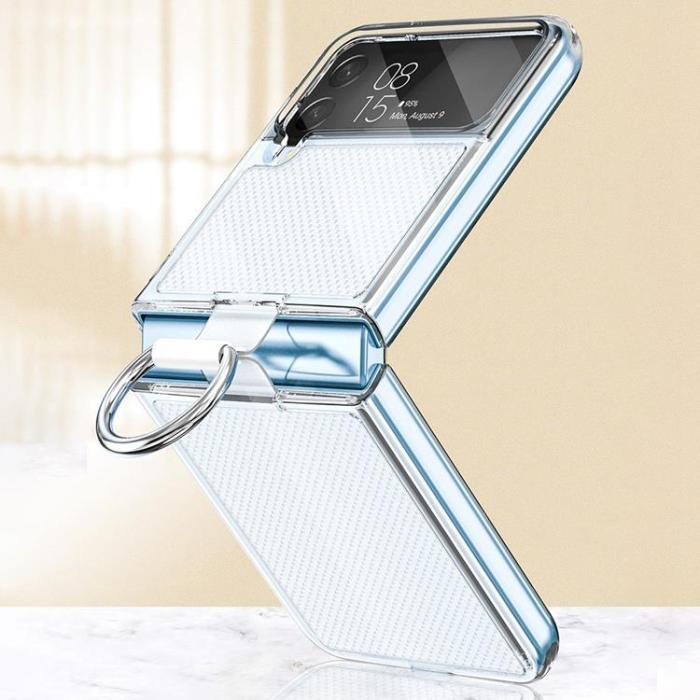 A-One Brand - Galaxy Z Flip 4 Skal TPU Ringhållare - Clear