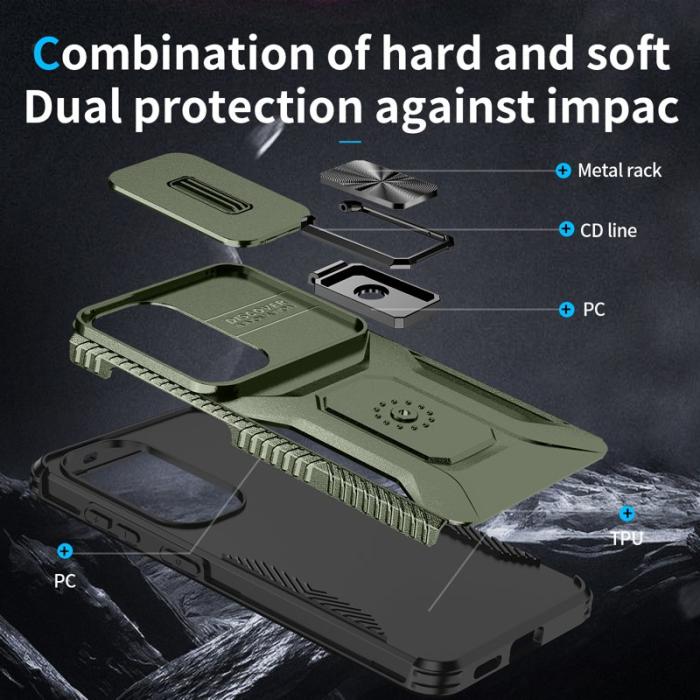 OEM - Mobilskal för Samsung Galaxy S26 Plus Kickstand TPU + PC - Grön