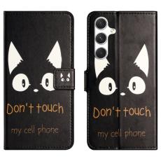 OEM - Pl&aring;nboksfodral f&ouml;r Samsung Galaxy S26 Plus Konstl&auml;der - Katt&ouml;ron - Svart