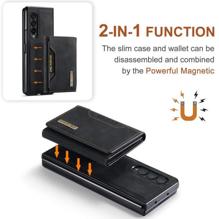 DG.MING - DG.MING Galaxy Z Fold 3 Plånboksfodral M2 Magnetic Kickstand - Svart