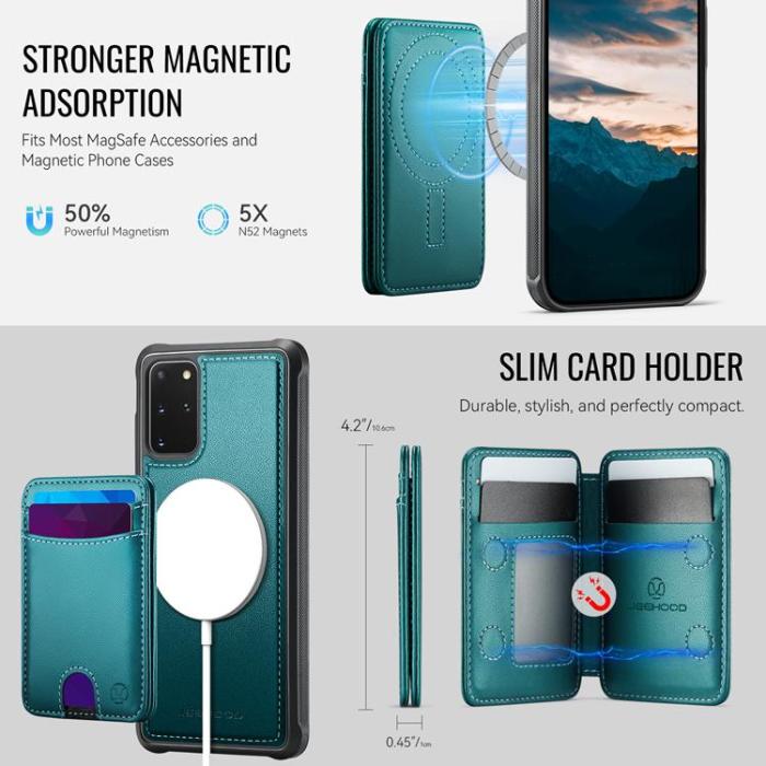 OEM - JEEHOOD Mobilskal till Samsung Galaxy S20 Plus Konstläder - Blå