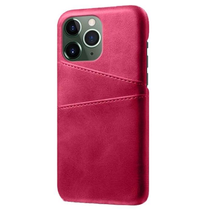 OEM - iPhone 14 Pro Skal Korthållare PU Läder - Magenta