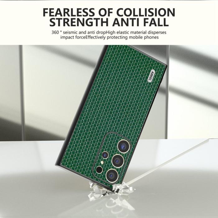 ABEEL - ABEEL Mobilskal till Samsung Galaxy S24 Ultra Äkta Läder + PC + TPU Grön
