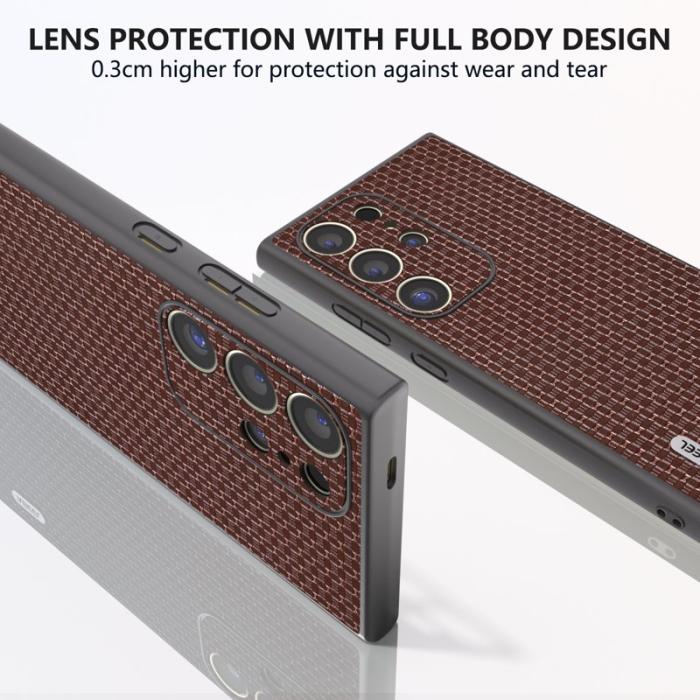 ABEEL - ABEEL Mobilskal till Samsung Galaxy S24 Ultra Äkta Läder + PC + TPU - Brun