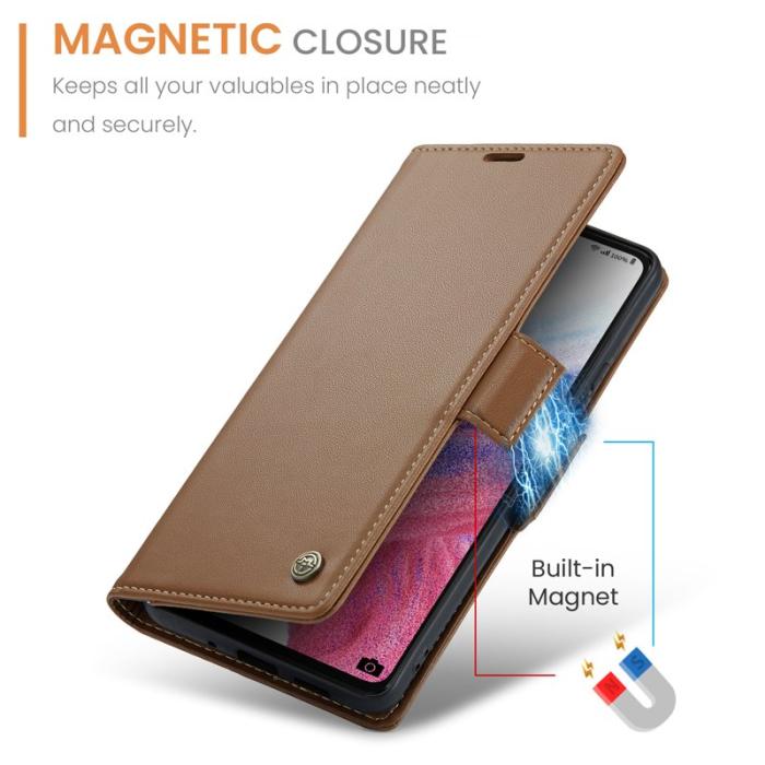 Caseme - CASEME Plånboksfodral Konstläder för Samsung Galaxy A53 5G - Brun