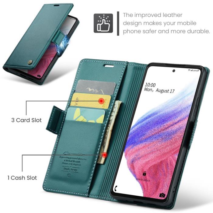 Caseme - CASEME Plånboksfodral Konstläder för Samsung Galaxy A53 5G - Grön