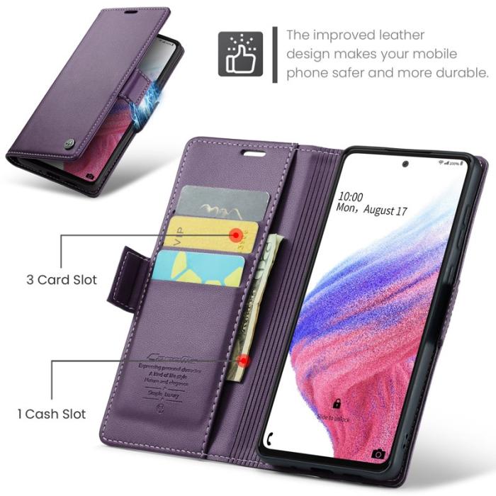 Caseme - CASEME Plånboksfodral Konstläder för Samsung Galaxy A53 5G - Lila