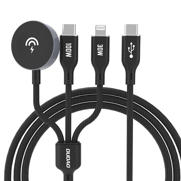 Dudao 3in1 Apple Watch Laddare Med USB-C/Lightning Kabel A12Max Plus - Svart | 505295 | AlltMobil