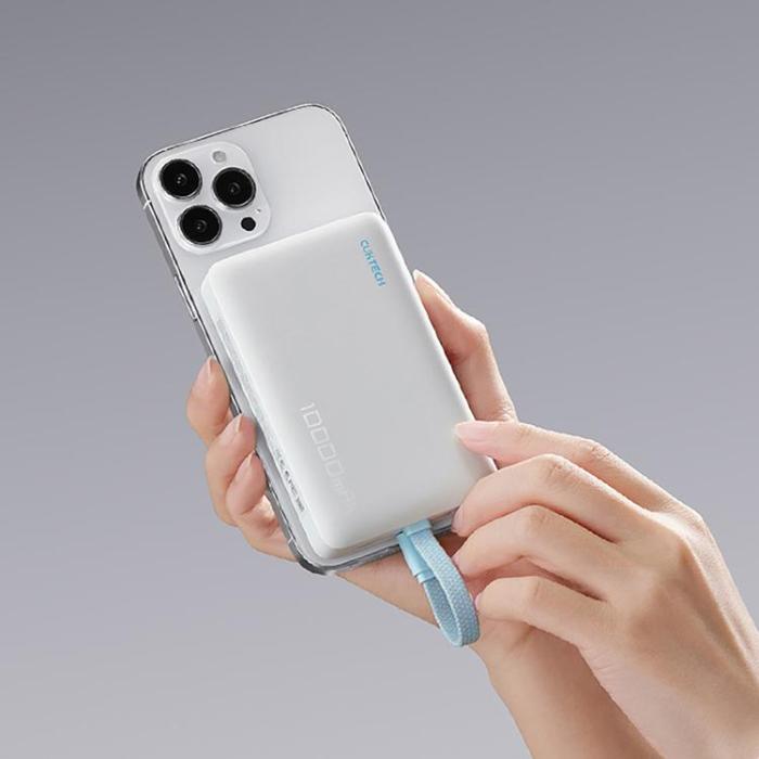 Cuktech - Cuktech Magnetisk Powerbank 10000 mAh CP132ML - Vit