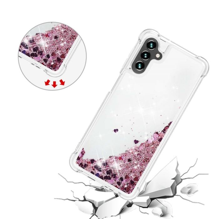 UTGATT - Galaxy A34 5G Mobilskal YB Quicksand Glitter TPU - Rosa Guld