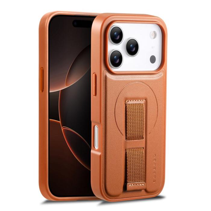 CASENEO - CASENEO iPhone 17 Pro Fodral Magnetiskt KonstLäder - Brun
