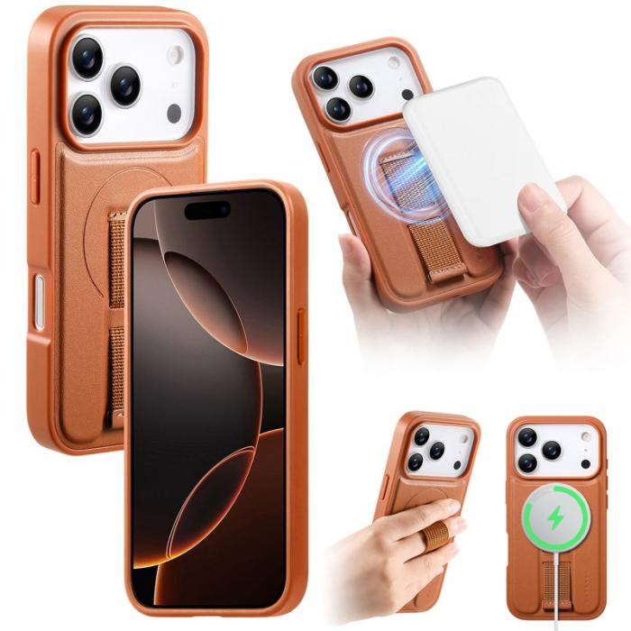 CASENEO - CASENEO iPhone 17 Pro Fodral Magnetiskt KonstLäder - Brun
