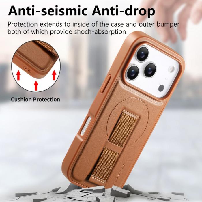 CASENEO - CASENEO iPhone 17 Pro Fodral Magnetiskt KonstLäder - Brun