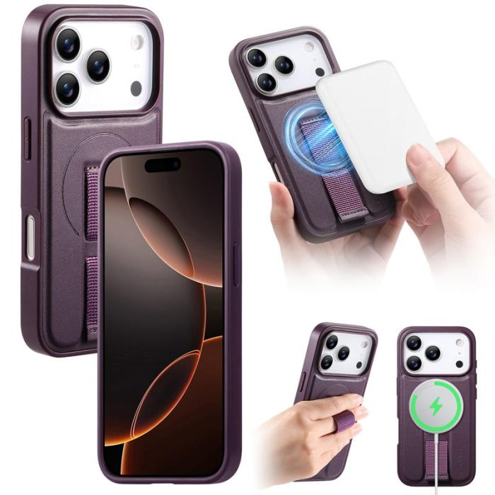 CASENEO - CASENEO iPhone 17 Pro Fodral Magnetiskt KonstLäder - Lila