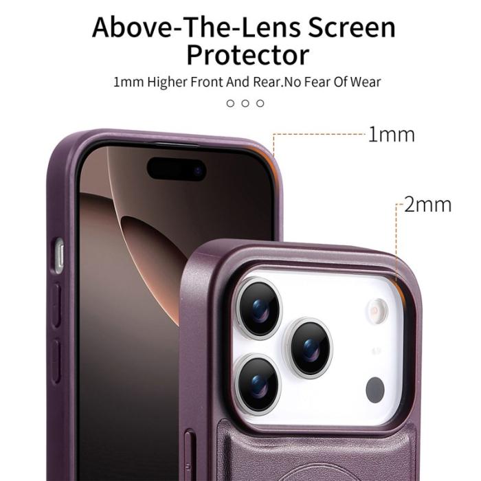 CASENEO - CASENEO iPhone 17 Pro Fodral Magnetiskt KonstLäder - Lila