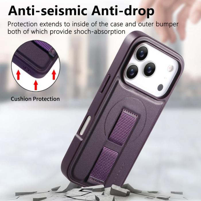 CASENEO - CASENEO iPhone 17 Pro Fodral Magnetiskt KonstLäder - Lila