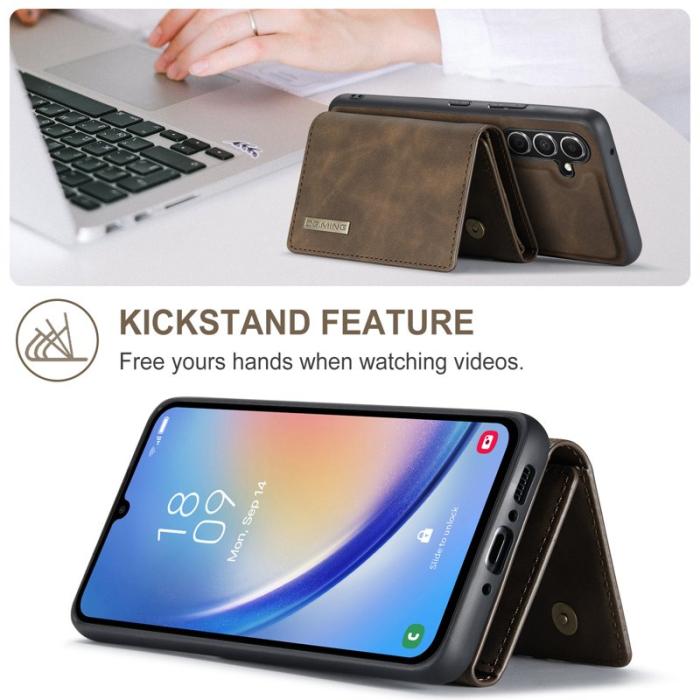 DG.MING - DG.MING Samsung Galaxy A34 5G Konstläder Plånboksfodral Brun