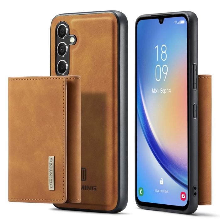 DG.MING - DG.MING Samsung Galaxy A34 5G Konstläder Plånboksfodral Magnetisk Brun