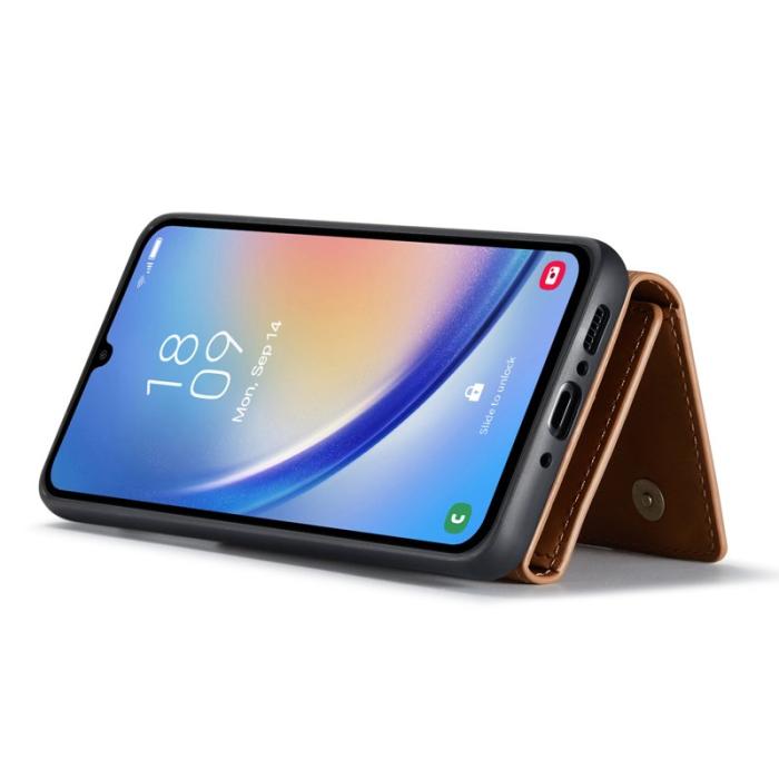 DG.MING - DG.MING Samsung Galaxy A34 5G Konstläder Plånboksfodral Magnetisk Brun