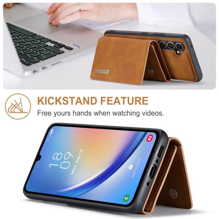 DG.MING - DG.MING Samsung Galaxy A34 5G Konstläder Plånboksfodral Magnetisk Brun