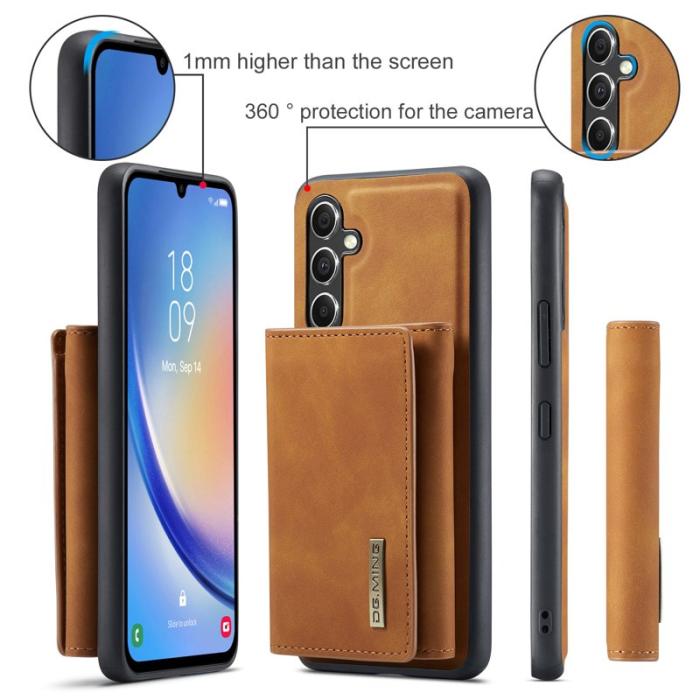 DG.MING - DG.MING Samsung Galaxy A34 5G Konstläder Plånboksfodral Magnetisk Brun
