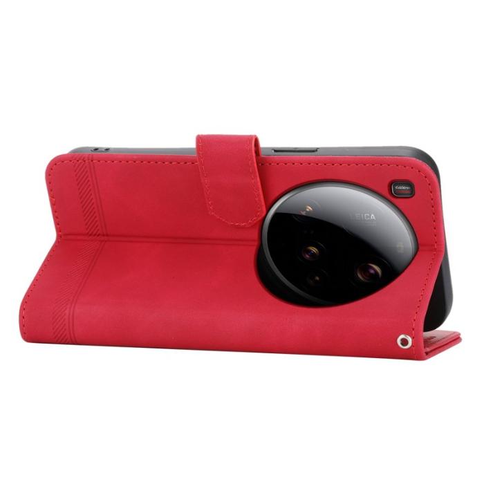 DIERFENG - DIERFENG DF-03 för Xiaomi 15 Ultra Plånboksfodral Konstläder - Röd
